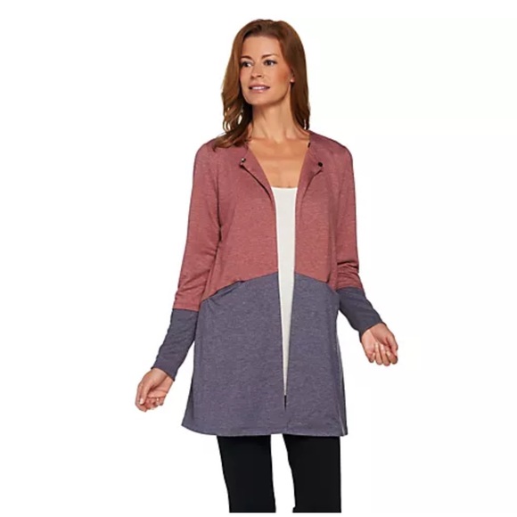 LOGO Lounge by Lori Goldstein French Terry Jacket w/ Faux Fur Collar - Picture 11 of 16